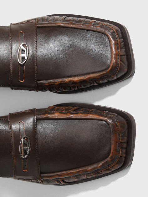 Мужские лоферы DIESEL D-AMBER LOAFER, Артикул Y04002, темно-коричневый | 5212488. Ракурс 3