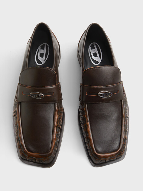 Мужские лоферы DIESEL D-AMBER LOAFER, Артикул Y04002, темно-коричневый | 5212488. Ракурс 4