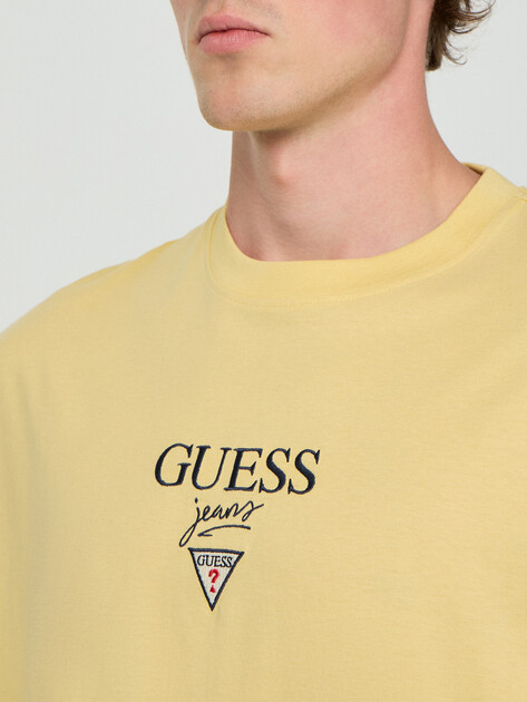 Мужская футболка GUESS JEANS GJ SS OS BAKER LOGO TEE, Артикул M6RI45K8HM0, желтый | 5213460. Ракурс 4