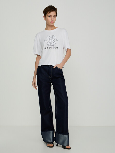 Женская футболка GUESS GABI SS CN T-SHIRT, Артикул V6GI10K2977, белый | 5213818. Ракурс 5