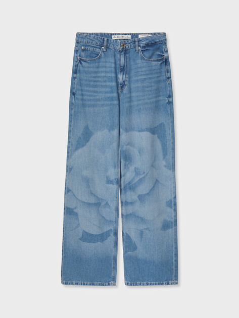 Женские широкие джинсы  GUESS WIDE LEG, Артикул W6GA1AD0696, синий | 5214374. Ракурс 7