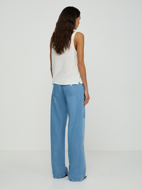 Женские широкие джинсы  GUESS WIDE LEG, Артикул W6GA1AD0696, синий | 5214374. Ракурс 3