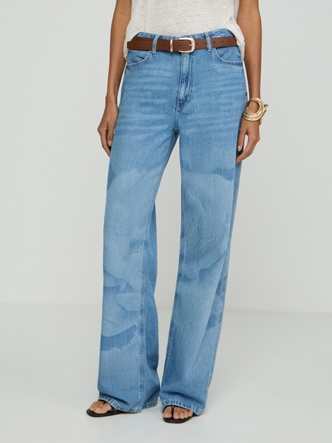 Женские широкие джинсы  GUESS WIDE LEG, Артикул W6GA1AD0696, синий | 5214374. Ракурс 5