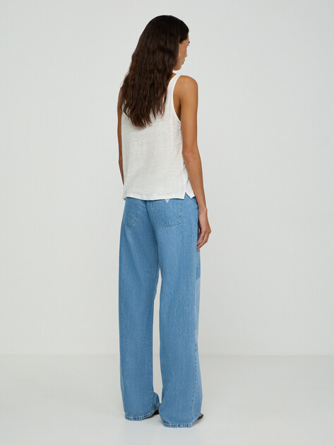 Женские широкие джинсы  GUESS WIDE LEG, Артикул W6GA1AD0696, синий | 5214374. Ракурс 6