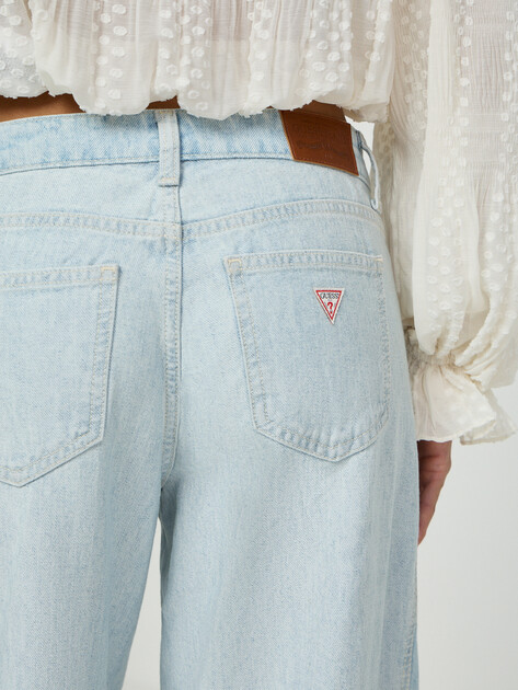 Женские широкие джинсы  GUESS JEANS GJ G11 WIDE LEG TWISTED, Артикул W6GA2TD6534, голубой | 5214469. Ракурс 4