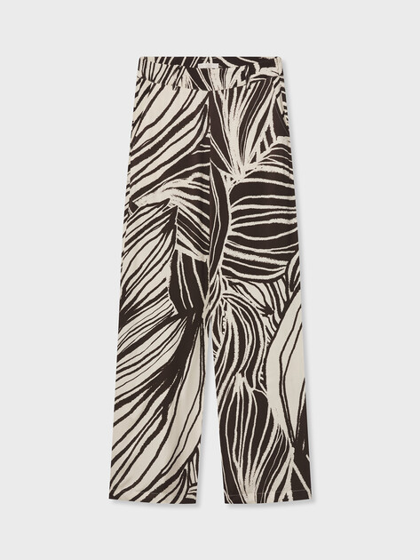 Женские широкие брюки  GUESS BASTIENNE WIDE LEG TROUSER, Артикул W6GB19W1972, анималистичный принт | 5215249. Ракурс 6