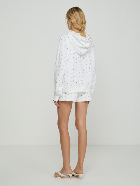 Женское худи GUESS GJ OVER HOOD PRINTED SWEATSHIR, Артикул W6GQ27KE901, белый | 5215574. Ракурс 3