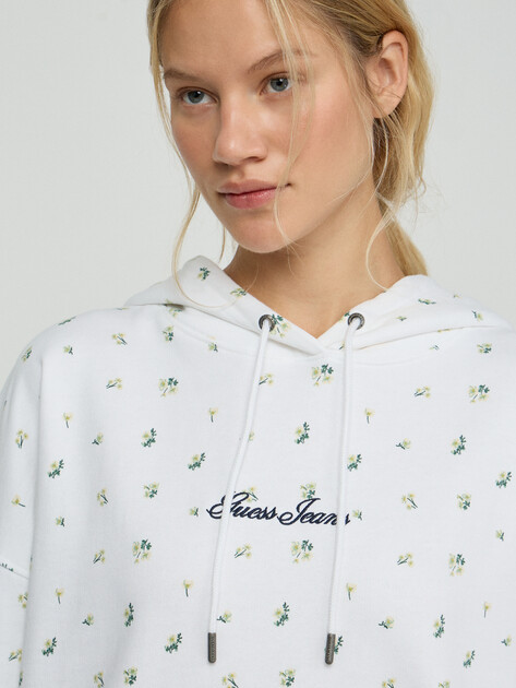 Женское худи GUESS GJ OVER HOOD PRINTED SWEATSHIR, Артикул W6GQ27KE901, белый | 5215574. Ракурс 4