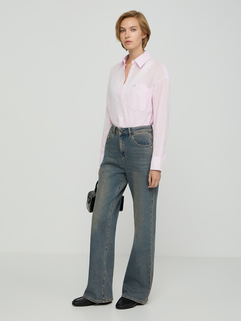 Женская рубашка GUESS JEANS GJ LS OS POCKET SHIRT, Артикул W6GHC2WN861, светло-розовый | 5215603. Ракурс 5