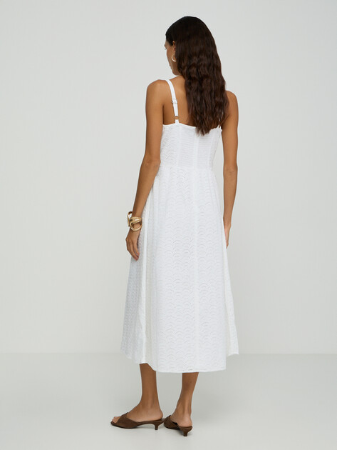 Женское платье GUESS SL SHARON SANGALLO MIDI FLARE, Артикул W6GK44W1884, белый | 5215819. Ракурс 3