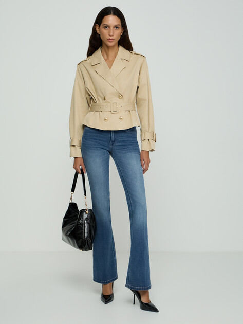 Женская куртка GUESS FATOU CROP TRENCH JKT, Артикул W6GL21W1954, бежевый | 5216169. Ракурс 5