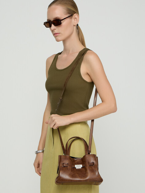 Женская сумка  DKNY BRYAR SM SATCHEL, Артикул R62DZK44(K), коричневый | 5239151. Ракурс 5