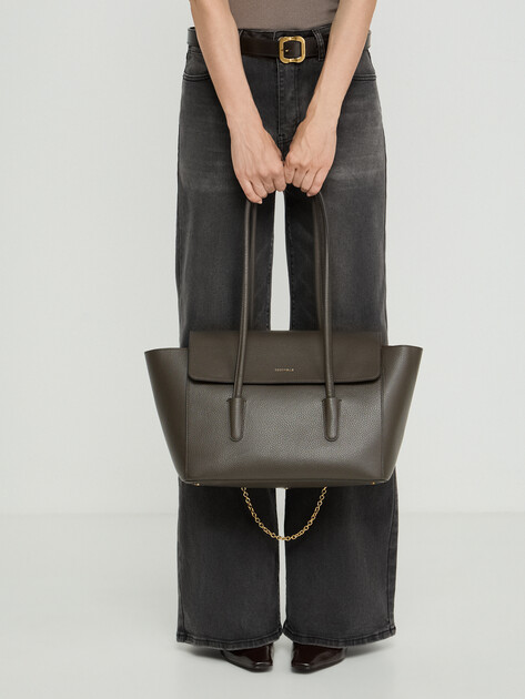 Женский тоут COCCINELLE HANDBAG GRAINED LEATHER, Артикул E1 T8A 11 02 01, серовато-коричневый | 5242971. Ракурс 5