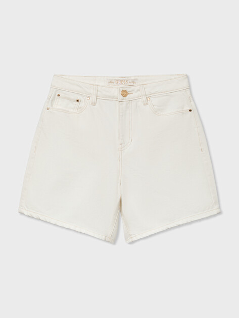 Женские шорты GUESS SUPER RELAXED SHORT, Артикул W6GD1AD0704, молочный | 5256230. Ракурс 6