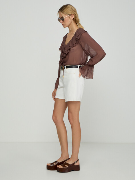 Женские шорты GUESS SUPER RELAXED SHORT, Артикул W6GD1AD0704, молочный | 5256230. Ракурс 2