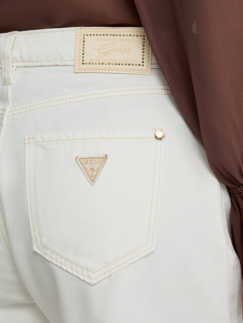 Женские шорты GUESS SUPER RELAXED SHORT, Артикул W6GD1AD0704, молочный | 5256230. Ракурс 4