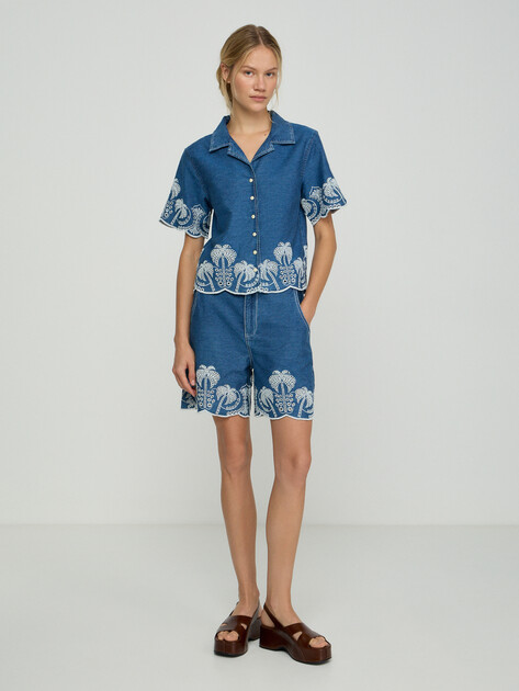 Женская джинсовая рубашка GUESS PETRA SHIRT, Артикул W6GH15D0687, синий | 5256263. Ракурс 5 Женская джинсовая рубашка GUESS PETRA SHIRT, Артикул W6GH15D0687, синий | 5256263. Ракурс 5