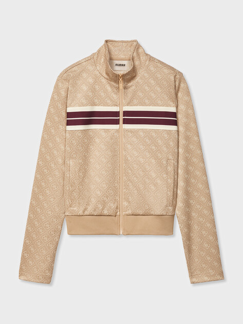 Женская толстовка GUESS 4G JACQUARD FULL ZIP SWEATSHIR, Артикул V6GQ06K2957, бежевый | 5256460. Ракурс 6