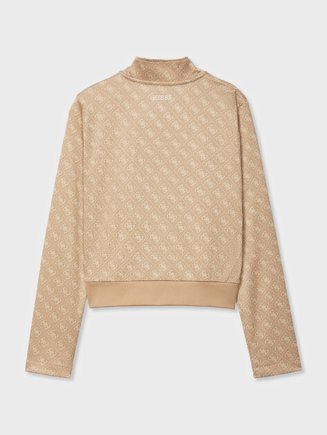 Женская толстовка GUESS 4G JACQUARD FULL ZIP SWEATSHIR, Артикул V6GQ06K2957, бежевый | 5256460. Ракурс 7