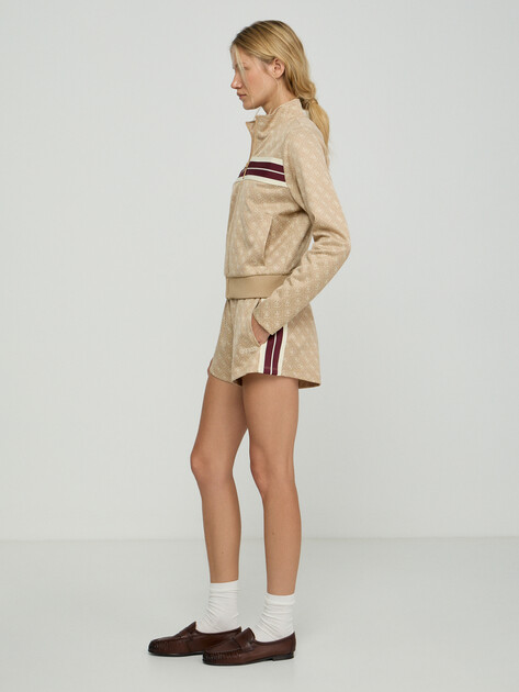 Женская толстовка GUESS 4G JACQUARD FULL ZIP SWEATSHIR, Артикул V6GQ06K2957, бежевый | 5256460. Ракурс 2