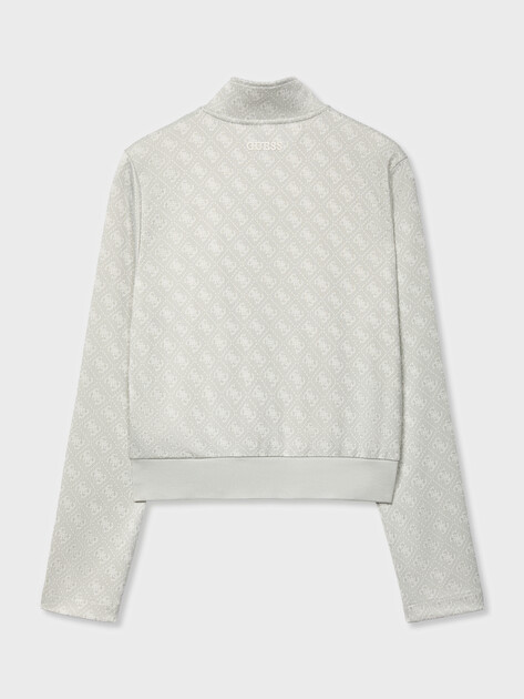 Женская толстовка GUESS 4G JACQUARD FULL ZIP SWEATSHIR, Артикул V6GQ06K2957, светло-серый | 5256482. Ракурс 7