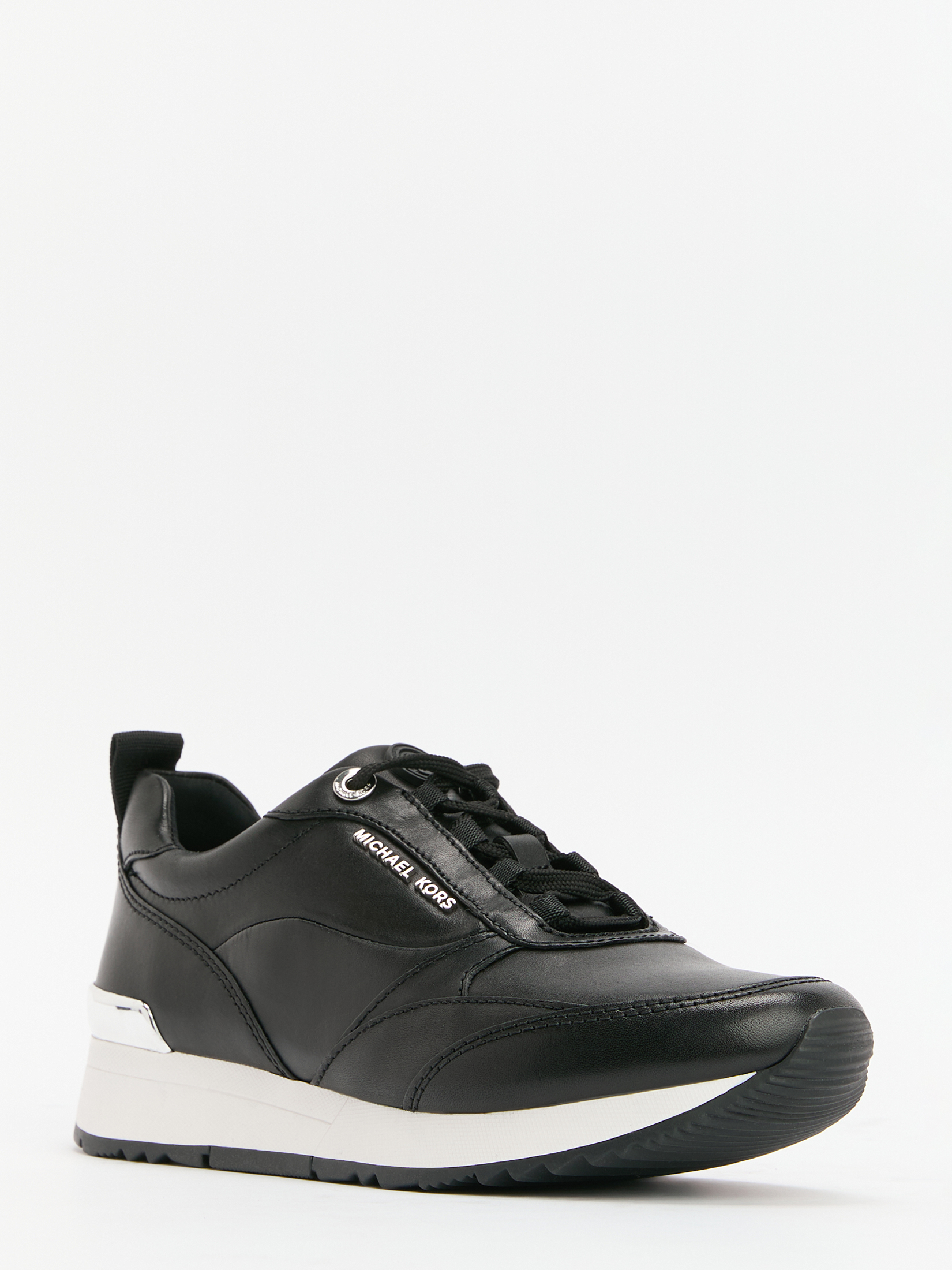 Allie metallic leather and suede sneaker store