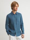 MAISON DAVID SHIRT серо-синий