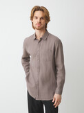 MAISON DAVID SHIRT серо-коричневый