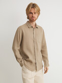 MAISON DAVID SHIRT зеленовато-бежевый