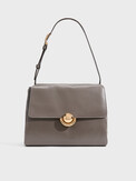 FURLA FURLA DOMUS S SHOULDER BAG 27 коричнево-серый