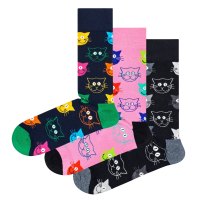 HAPPY SOCKS 3-PACK MIXED CAT SOCKS GIFT SET XMJA08 мультицвет
