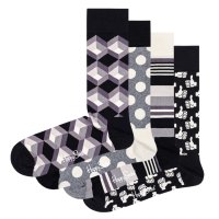 HAPPY SOCKS 4-PACK BLACK & WHITE SOCKS GIFT SET XBLW09 мультицвет