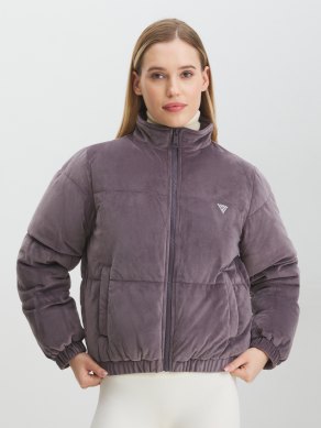 Верхняя одежда GUESS COUTURE PUFFER JACKET V4BL03KBXI2 СЕРО-ФИОЛЕТОВЫЙ - купить в Москве | 4400485