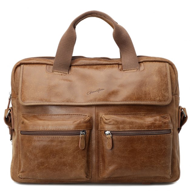 Мужской портфель GERARD HENON, Артикул RU11559, светло-коричневый | 1605132. Ракурс 1