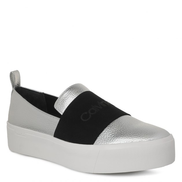 Женские слипоны CALVIN KLEIN, Артикул JACINTA, серебряный | 1803888. Ракурс 1