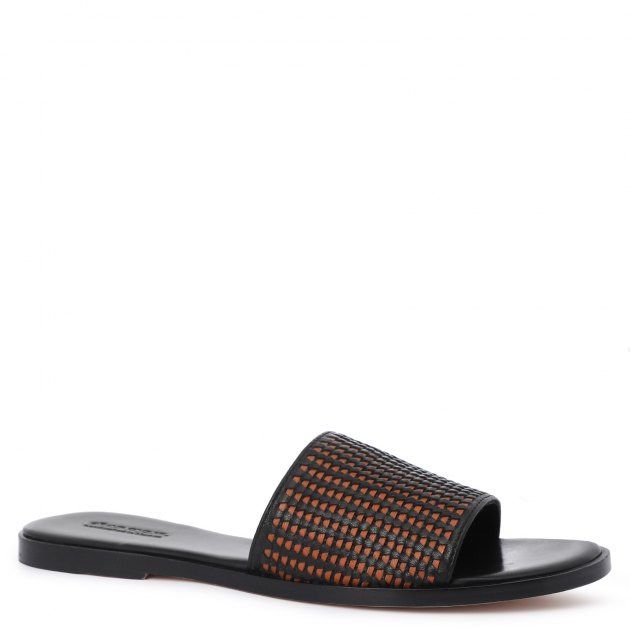 Женские шлепанцы DRAGON, Артикул INTERLACED V SANDAL, черный | 2342864. Ракурс 1