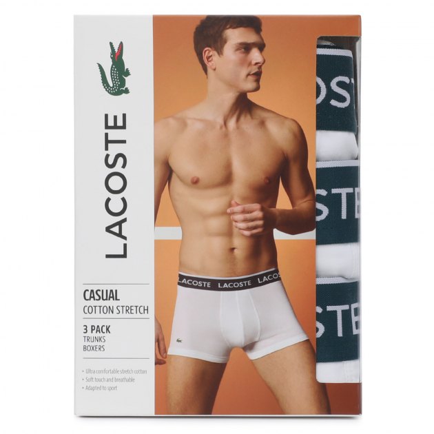 Мужские трусы 3 шт. LACOSTE 5H3389, Артикул 5H3389, белый | 2641583. Ракурс 1