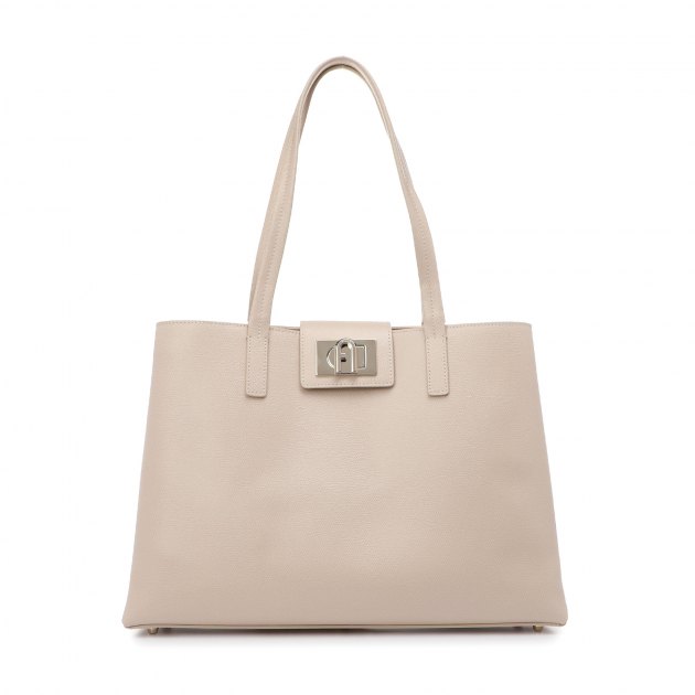 Женский тоут FURLA, Артикул FURLA 1927 L TOTE, розовато-бежевый | 2671381. Ракурс 1