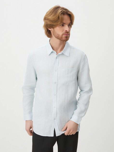 Мужская рубашка MAISON DAVID, Артикул SHIRT, бледно-голубой | 2768416. Ракурс 1 Мужская рубашка MAISON DAVID, Артикул SHIRT, бледно-голубой | 2768416. Ракурс 1