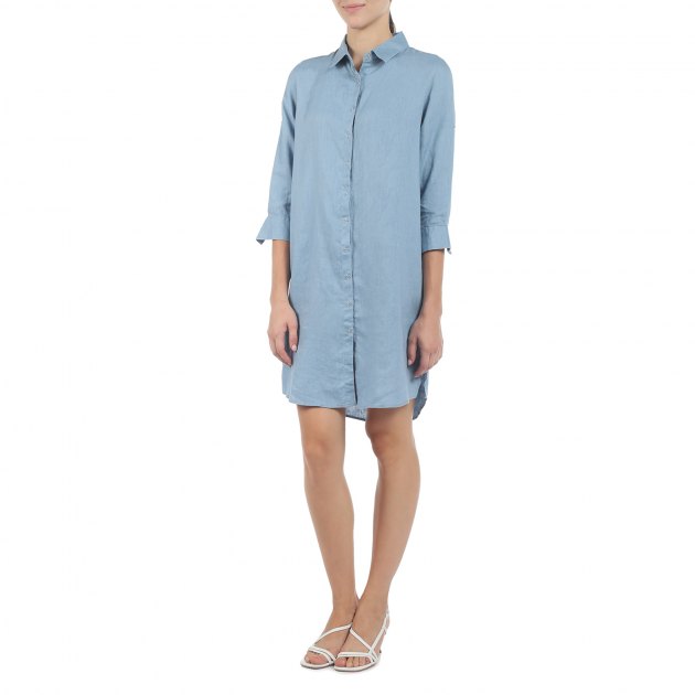 Женское платье-рубашка MAISON DAVID, Артикул DRESS, серо-голубой | 2770178. Ракурс 1