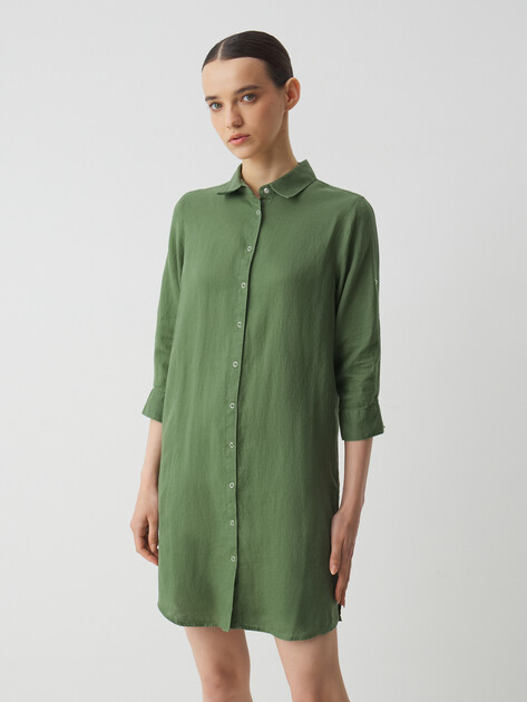 Женское платье-рубашка MAISON DAVID, Артикул DRESS, зеленый | 2770185. Ракурс 1