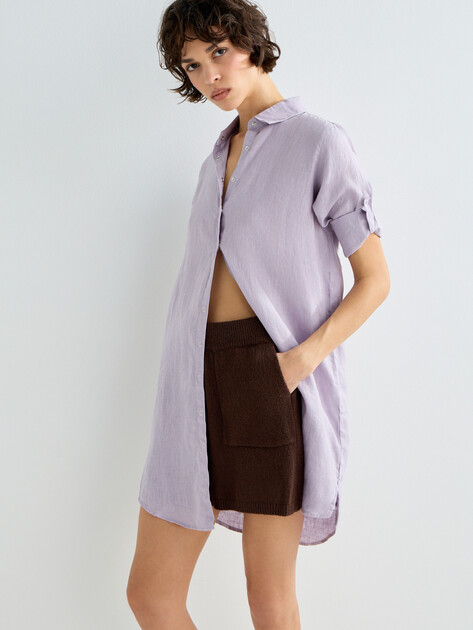 Женское платье-рубашка MAISON DAVID, Артикул DRESS, лавандовый | 2770234. Ракурс 1