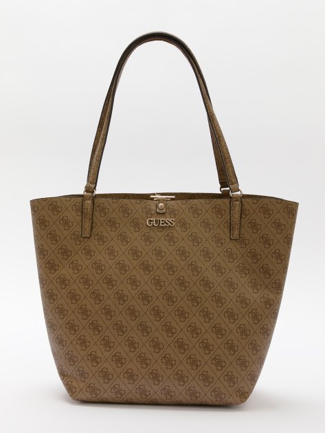Женский тоут GUESS ALBY TOGGLE TOTE, Артикул HWSS7455230, темно-бежевый | 2799336. Ракурс 1