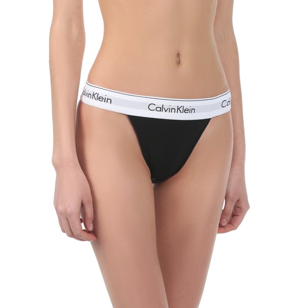 Женские трусы CALVIN KLEIN HIGH LEG TANGA, Артикул 000QF4977A, черный | 2907734. Ракурс 1