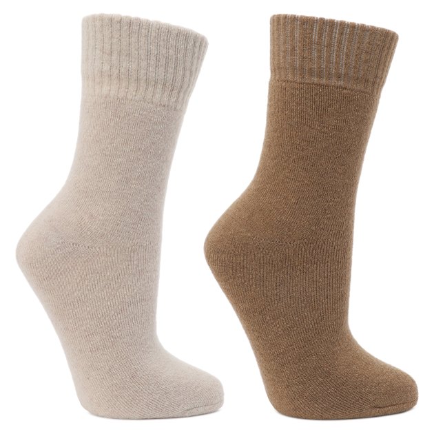 Набор женских носков 2 пары MAISON DAVID plain socks, Артикул CXJ01-1, светло-коричневый | 2970531. Ракурс 1