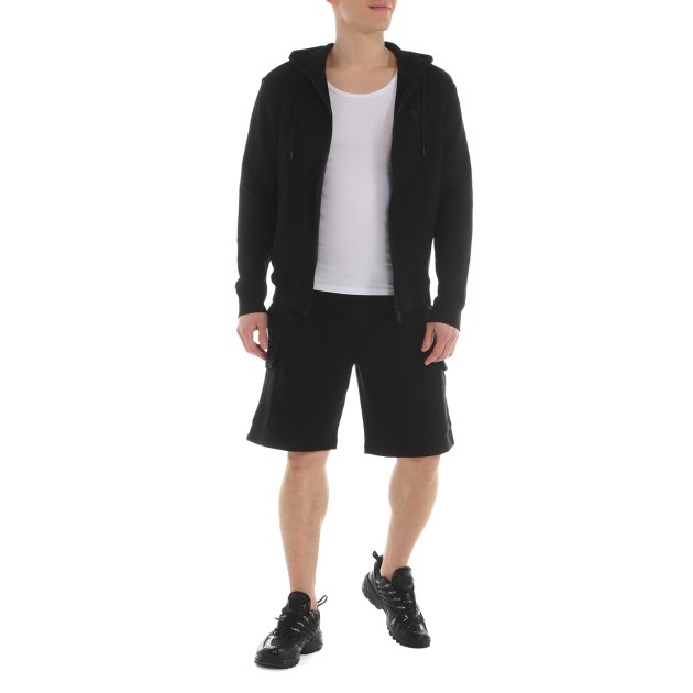 Мужская толстовка GUESS ALDWIN ZIP HOODED SWEATSHIRT, Артикул Z2YQ28KAIJ1, черный | 3079808. Ракурс 1