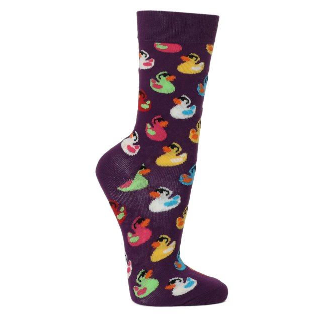 Женские носки HAPPY SOCKS, Артикул RUBBER DUCK SOCK RDU01, фиолетовый | 3163247. Ракурс 1
