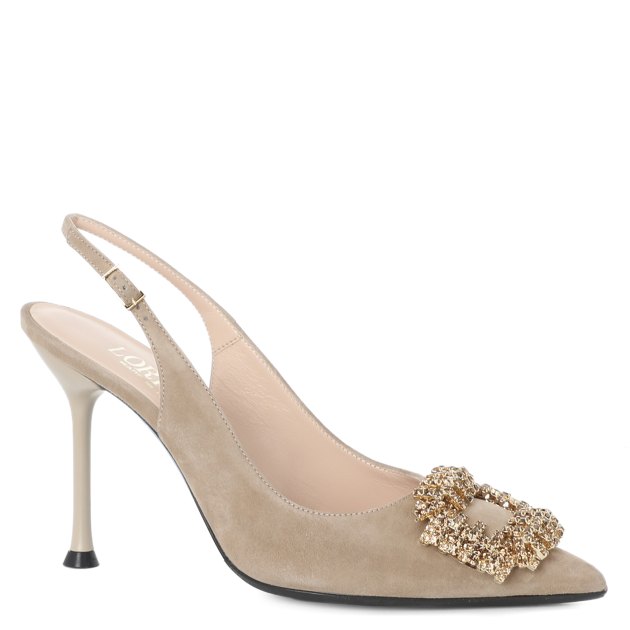 Женские туфли с открытой пяткой (слингбэк) LORIBLU, Артикул YS1146, темно-бежевый | 3212264. Ракурс 1