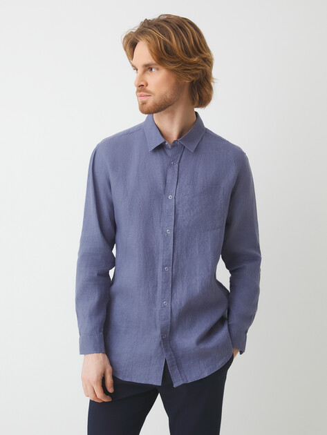 Мужская рубашка MAISON DAVID, Артикул SHIRT, серо-фиолетовый | 3267252. Ракурс 1 Мужская рубашка MAISON DAVID, Артикул SHIRT, серо-фиолетовый | 3267252. Ракурс 1