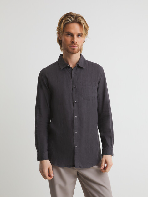 Мужская рубашка MAISON DAVID, Артикул SHIRT, серо-коричневый | 3267260. Ракурс 1 Мужская рубашка MAISON DAVID, Артикул SHIRT, серо-коричневый | 3267260. Ракурс 1